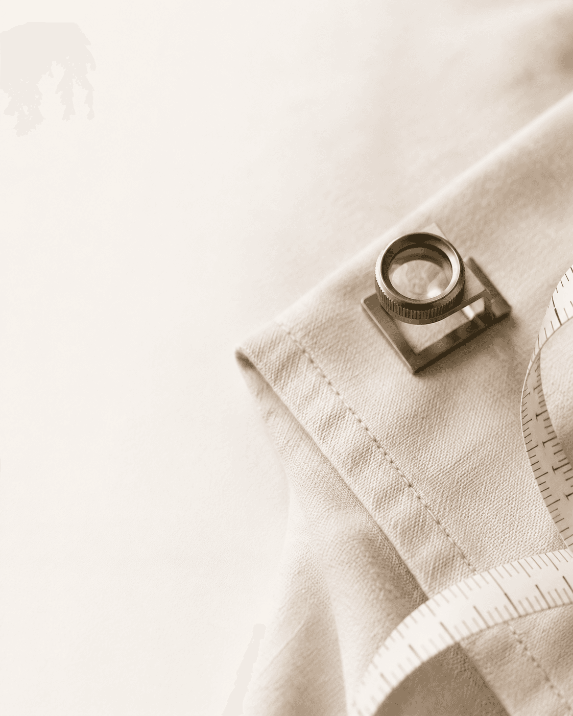 Close inspection of garment fabric